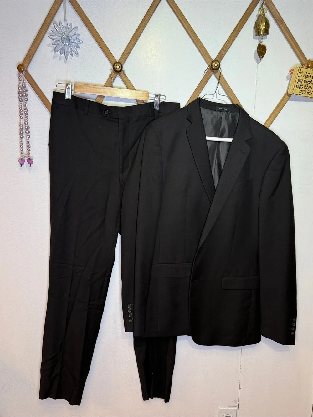 Egara Black Men's Two-Piece Suit - Classic Notch Lapel Set